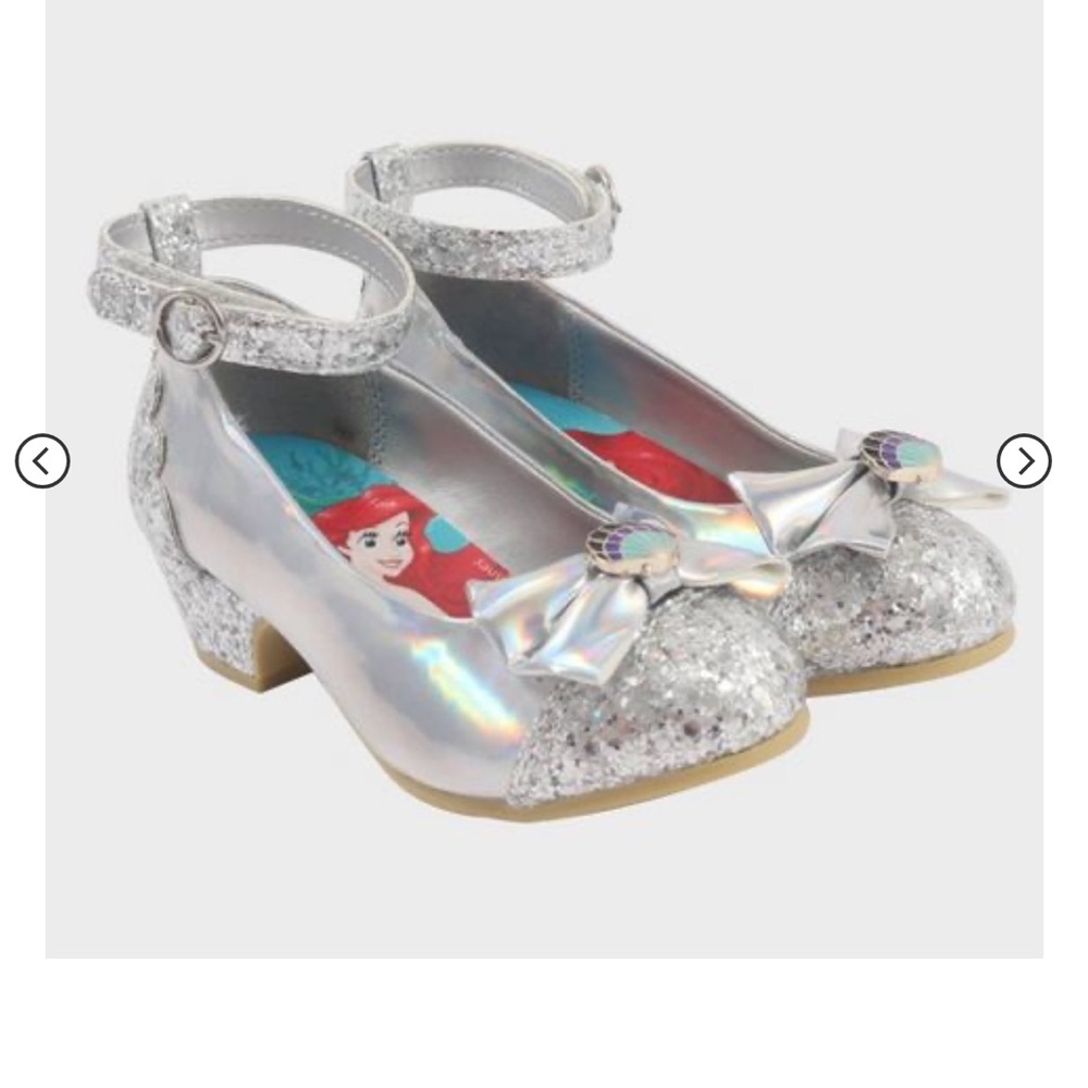Toddler Girls' Disney Princess Ballet Flats - Silver size 10